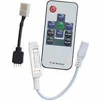 Ecola LED strip RGB RF mini controller 6A 72W 12V (144W 24V) с переходником и радиопультом управления (1/10/100) (CRFM72ESB)