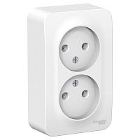 Розетка 2-м О/У BLANCA 16А IP20 250В без заземл. без защ. шторок с изолир. пластиной бел. Systeme Electric BLNRA000211 (1/10/60)