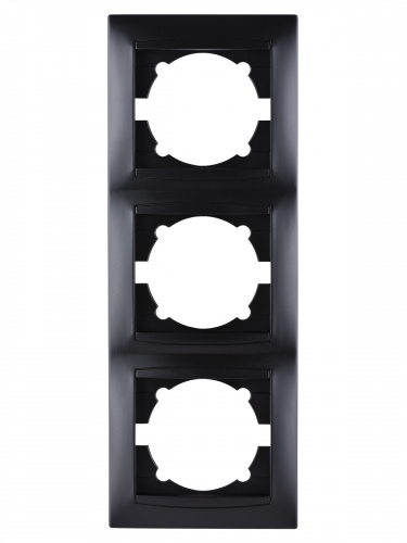 Рамка 3-х постовая вертикальная графит , с/у, "Лама" (15/180) TDM (SQ1815-0634) фото 4 Рамка 3-х постовая вертикальная графит , с/у, "Лама" (15/180) TDM (SQ1815-0634) фото 4