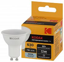 Лампа светодиодная KODAK MR16 GU10-7W-840-GU10 7Вт софит нейтральный белый свет (1/100) (Б0057642)