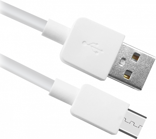 USB кабель DEFENDER USB08-01M AM-microBM, белый, 1m, пакет (87497)