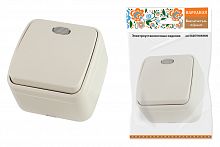 Выключатель 1-кл. открытой установки с подсветкой IP20 10А, сл. кость "Дача" Народная (1/10/100) (SQ1824-0018)