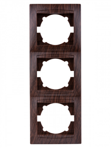 Рамка 3-х постовая вертикальная венге , с/у, "Лама" (15/180) TDM (SQ1815-0434) фото 4 Рамка 3-х постовая вертикальная венге , с/у, "Лама" (15/180) TDM (SQ1815-0434) фото 4