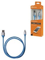 Дата-кабель TDM ДК 18, USB - Lightning, 1 м, силиконовая оплетка, голубой, (1/200) (SQ1810-0318)