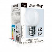 Лампа светодиодная SMARTBUY CLEAR G45-01W/3000/E27 (SBL-G45C-01-30K-E27) (10/100)