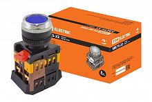 Кнопка ABLFS-22 синий d22мм неон/230В 1з+1р TDM (SQ0704-0011)