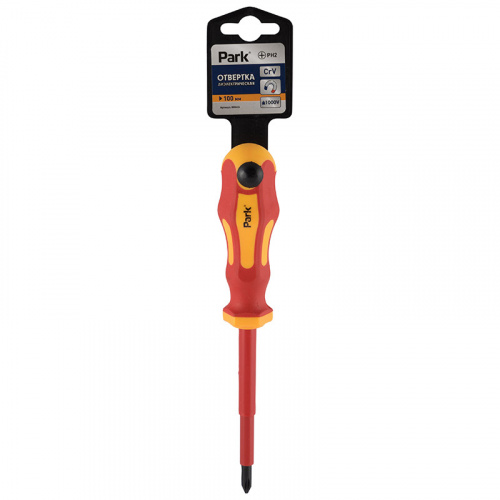 Отвертка Park диэлектрик PH2х10см для работы в установках до 1000V, крестовая (1/12/120) (008424)