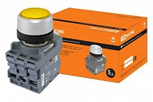 Кнопка с фиксацией MP2-21Y(LED) в сборе d22мм/220В 1з+1р желтая TDM (SQ0747-0023)
