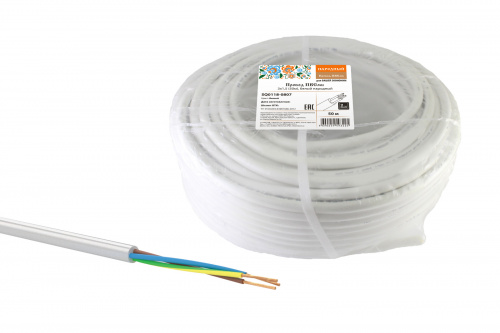 Провод НАРОДНЫЙ ПВСмб 3х1,5 (50м), белый (SQ0118-0807) Провод НАРОДНЫЙ ПВСмб 3х1,5 (50м), белый (SQ0118-0807)