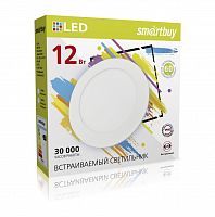 Светильник светодиодный SMARTBUY даунлайт встраиваемый круглый белый 12w/6500K/IP20 (SBL-DL-12-65K) (1/40)