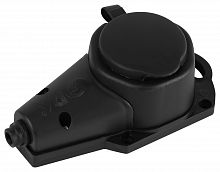 Колодка розеточная ЭРА KX-1e-B-IP44 с заземлением, каучук, 1 гнездо 16A IP44 черная (1/110) (Б0068402)