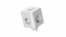 Сетевой фильтр RITMIX RM-043 White, 4 розетки, 16A, 4000Вт, 3 USB, кнопка питания, с заземлением (1/48) (80003358)