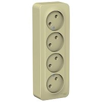 Розетка 4-м О/У BLANCA 16А IP20 250В без заземл. без защ. шторок с изолир. пластиной беж. Systeme Electric BLNRA000417 (1/5/10)