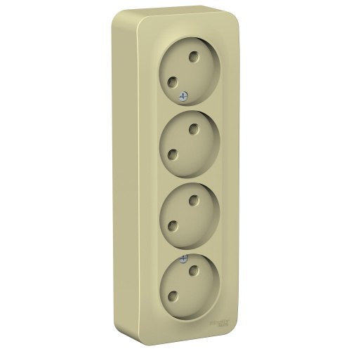 Розетка 4-м О/У BLANCA 16А IP20 250В без заземл. без защ. шторок с изолир. пластиной беж. Systeme Electric BLNRA000417 (1/5/10)
