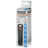 Фонарь ТРОФИ TM1W ручной алюминиевый 1x1W LED 2хАА блистер (1/24/144/2592) (Б0023319)
