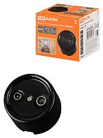 Розетка TDM TV+R оконечная черная «Болонь» (1/72) (SQ1820-0255)