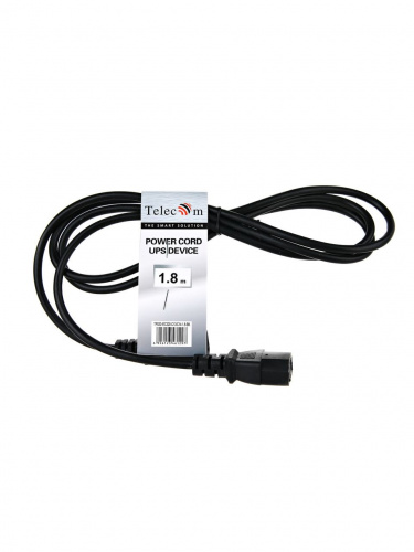 Кабель монитор - компьютер (UPS -> устройство) 220V {IEC-320-C13/C14} 1,8м, Telecom <TP020-1.8-BK> (1/100) фото 3