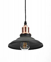 Светильник подвесной (подвес) ЭРА PL4 BK/RC в стиле LOFT металл E27 max 60W высота плафона 130мм подвеса 800мм черный/медь (1/10) (Б0037438)