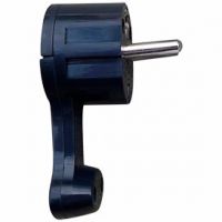 Вилка угловая ECOLA base плоская "За шкаф" Черная с заземлением 16А 250V (10/200) (AEPL1BEAY)