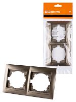 Рамка 2-х постовая горизонтальная бронза , с/у, "Лама" (20/240) TDM (SQ1815-0730)