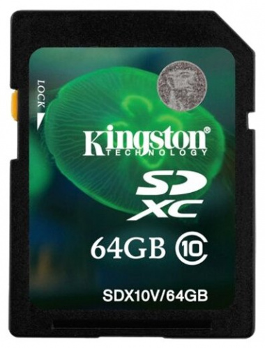 Карта памяти SDXC 64GB Kingston (Class 10) фф (SDX10V/64GB (f)) Карта памяти SDXC 64GB Kingston (Class 10) фф (SDX10V/64GB (f))
