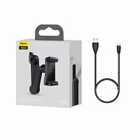 Держатель велосипедный Baseus, WXHZ-01, Energy , для смартфона, пластик, Type-C, шарнир, беспроводная зарядка QI, цвет: чёрный (1/45) (6953156224230)