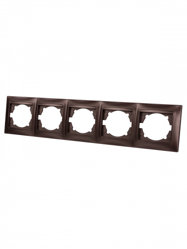 Рамка 5-ти постовая горизонтальная шоколад , с/у, "Лама" (10/120) TDM (SQ1815-0537) фото 5 Рамка 5-ти постовая горизонтальная шоколад , с/у, "Лама" (10/120) TDM (SQ1815-0537) фото 5