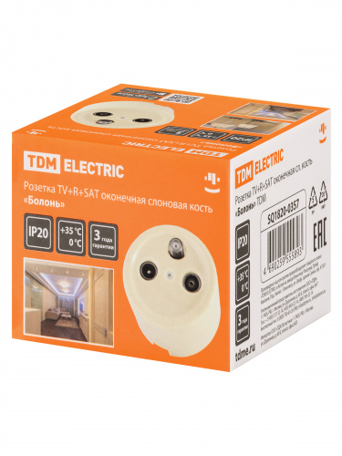 Розетка TDM TV+R+ SAT оконечная сл. кость «Болонь» (1/72) (SQ1820-0357) фото 2