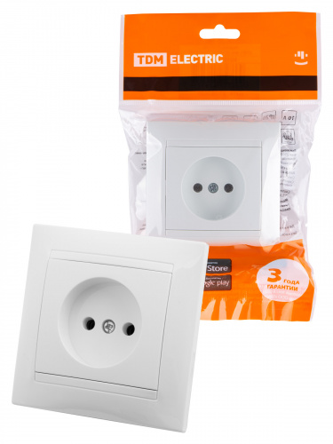Розетка 2П 10А 250В белая , с/у, "Лама" (10/100) TDM (SQ1815-0022) Розетка 2П 10А 250В белая , с/у, "Лама" (10/100) TDM (SQ1815-0022)