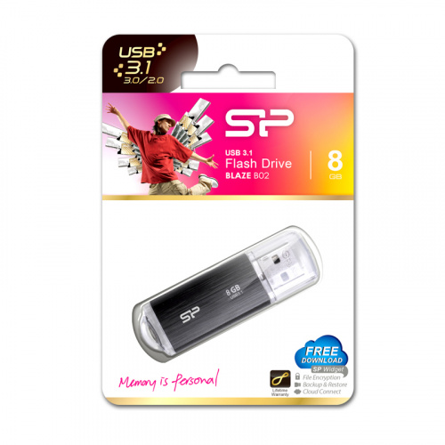 Флеш-накопитель USB 3.0  8GB  Silicon Power  Blaze B02  чёрный (SP008GBUF3B02V1K) фото 12