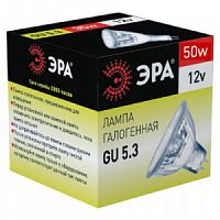 Лампа ЭРА галогенная GU5.3-MR16-50W-12V-CL GU5.3 50 Вт софит теплый белый свет (1/200) (C0027358)