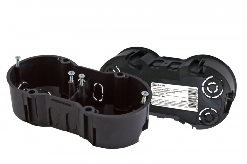 Установочная коробка СП 2-х местная, 141х70х45мм, саморезы, IP20, инд. штрихкод, TDM (1/100) (SQ1402-1917)