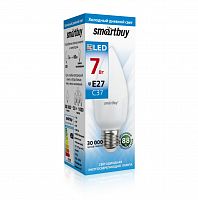 Лампа светодиодная SMARTBUY C37 7Вт 220V 6000K E27 (свеча, холодный дневной свет) (10/100) (SBL-C37-07-60K-E27)