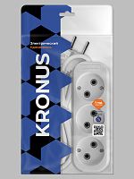 Удлинитель КRONUS 3 гнезда 10 метров 10А/2,2 кВт без заземления ПВС 2х1,0 (NG-10-3-10) (1/20) (KRS-04-0002)