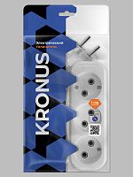 Удлинитель КRONUS 3 гнезда 5 метров 10А/2,2 кВт без заземления ПВС 2х1,0 (NG-10-3-5) (1/30) (KRS-04-0004)