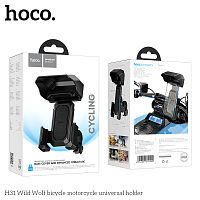 Держатель велосипедный HOCO H31 Wild, для смартфона, пластик, руль, цвет: чёрный (1/59) (6942007614450)