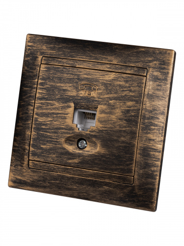 Розетка телефонная RJ11 старинная бронза с/у, "Лама" (1/10) TDM (SQ1815-0756) Розетка телефонная RJ11 старинная бронза с/у, "Лама" (1/10) TDM (SQ1815-0756)