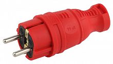 Вилка каучуковая ЭРА V8-RED-IP44 з/з прямая 16A IP44 красная (1/360) (Б0044547)