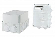 Распаячная коробка ОП 190х140х120мм, крышка, IP44, 10 гермовводов, инд. штрихкод, TDM (1/12) (SQ1401-1245)