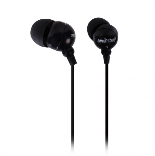 Наушники Smartbuy SBE-1100 Color Trend, чёрные, вакуумные, шнур 1.2 м. (1/320)