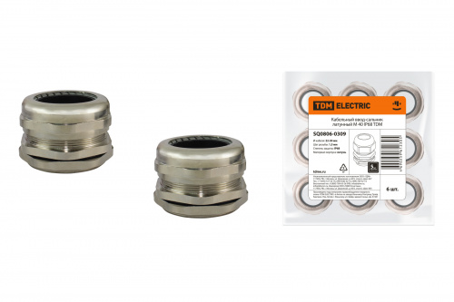 Кабельный ввод-сальник TDM латунный М 40 IP68 (1/6/96) (SQ0806-0309)