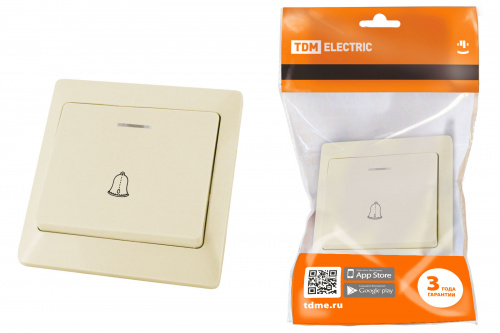 Кнопка для звонка с подсветкой сл. кость "Ильмень" TDM (1/10/100) (SQ1823-0108) Кнопка для звонка с подсветкой сл. кость "Ильмень" TDM (1/10/100) (SQ1823-0108)