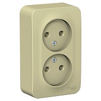 Розетка 2-м О/У BLANCA 16А IP20 250В без заземл. без защ. шторок с изолир. пластиной беж. Systeme Electric BLNRA000217 (1/10/20)
