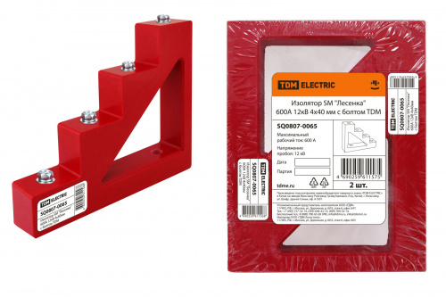 Изолятор TDM SM "Лесенка" 600А 12кВ 4х40мм с болтом (1/2/20) (SQ0807-0065) Изолятор TDM SM "Лесенка" 600А 12кВ 4х40мм с болтом (1/2/20) (SQ0807-0065)