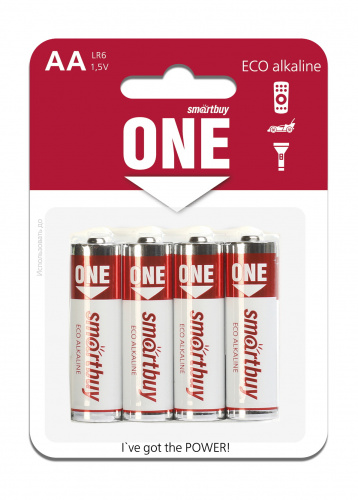 Элемент питания SMARTBUY ONE  LR6 BL4   (48/480) (SOBA-2A04B-Eco)