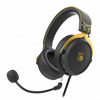 Игровая гарнитура A4TECH Bloody M590i Sports 1м мониторные USB оголовье (M590I SPORTS LIME), желтый/серый (1/10)