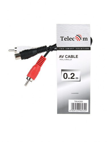 Кабель-разветвитель RCA (F) - 2RCA (M), 0.2 м. TELECOM (1/300) (TAV4355-0.2M) фото 3