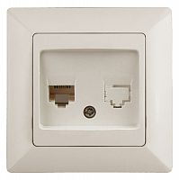 Розетка INTRO информационная RJ45, СУ, Solo, сл.кость (10/200/2400) 4-303-02