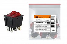Клавишный переключатель IRS-101-R красный с подсветкой двойной 2 положения 1з+1з TDM (1/10/1600) (SQ0703-0046)