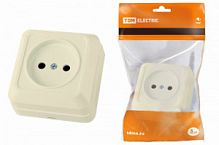 Розетка 2П открытой установки IP20 10А 250В (керамика) сл. кость "Ладога" TDM (SQ1801-0210)